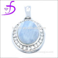 Wholesale 925 Sterling Silver Jewelry Bezel Setting single stone pendant